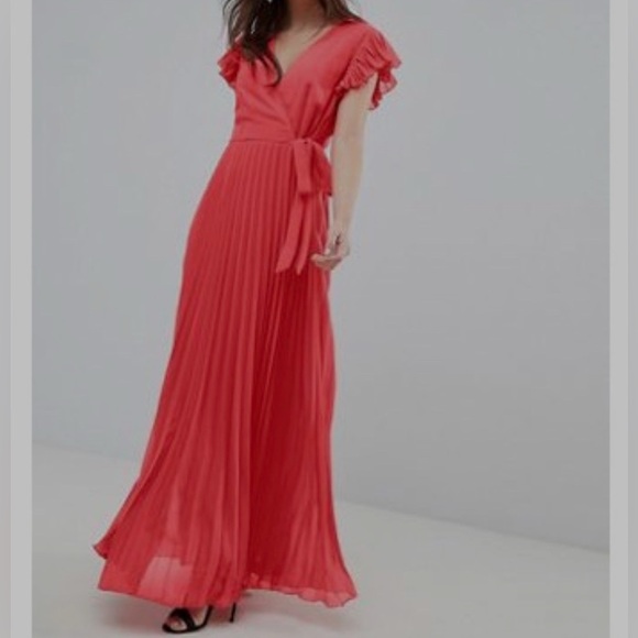 NWOT ASOS Red Wrap Occasional Maxi Dress Size 8 - Picture 9 of 9